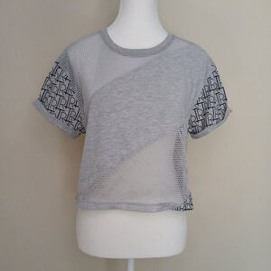 Y2K Vintage True Religion T-shirt With Mesh Panels Gray Size Medium